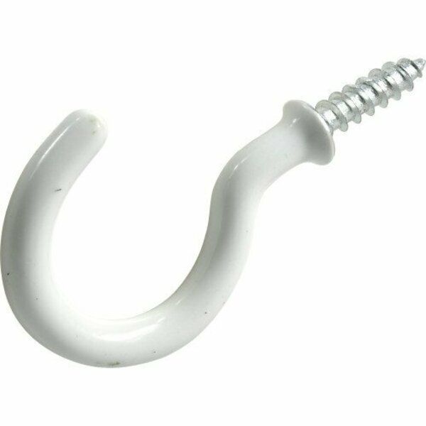 Hillman 1-1/2 WHITE VINYL COATEDCUP HOOK 851847